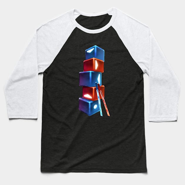 Beat Saber Cubes Baseball T-Shirt by Ivis_sans